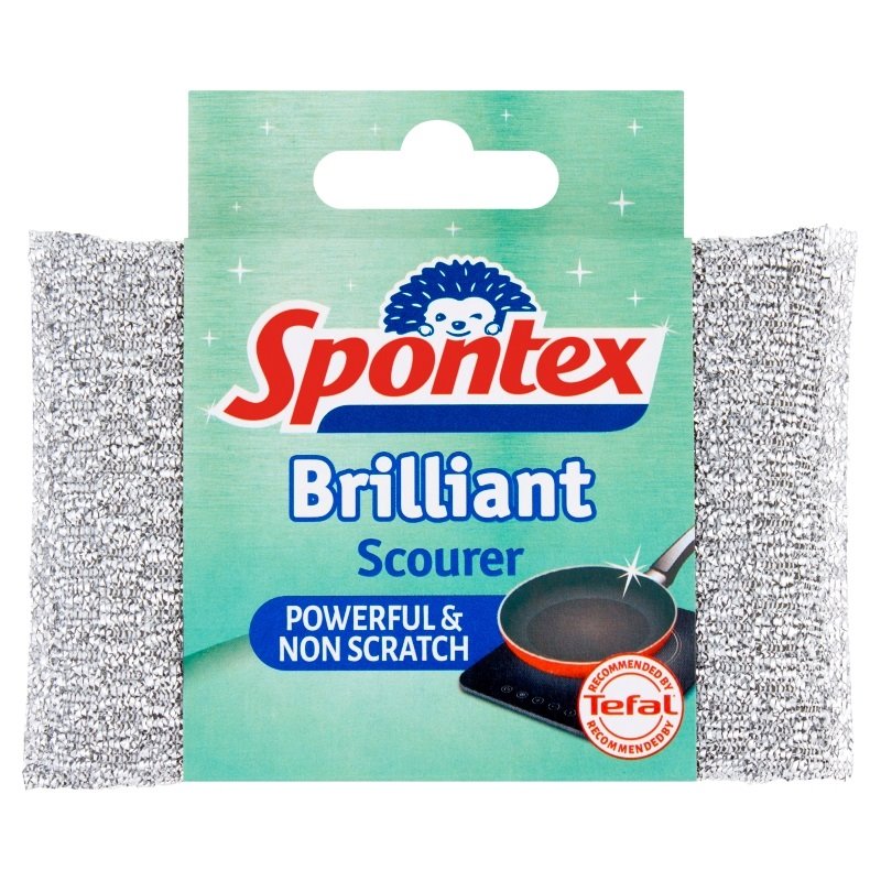 A Spontex Brilliant Scourer erőteljes, nem karcolható és könnyen öblíthető